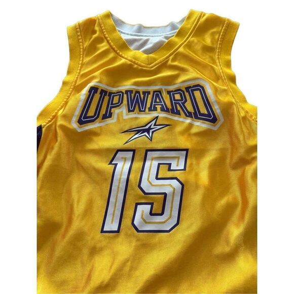 UPWARD # 15 Yellow White Reversible Youth Jersey - Picture 6 of 8